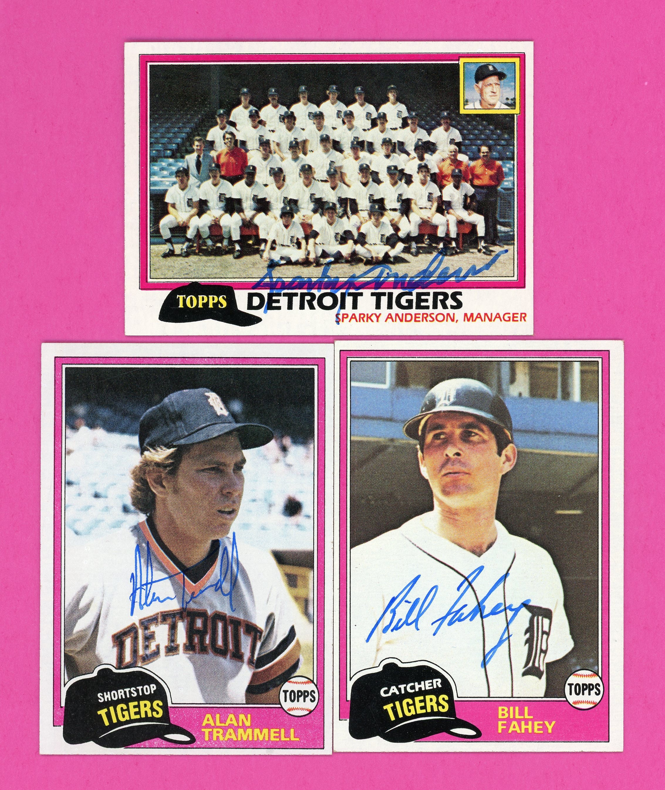 Autographed 1981 Topps Detroit Tigers: Hall-of-famers Alan 