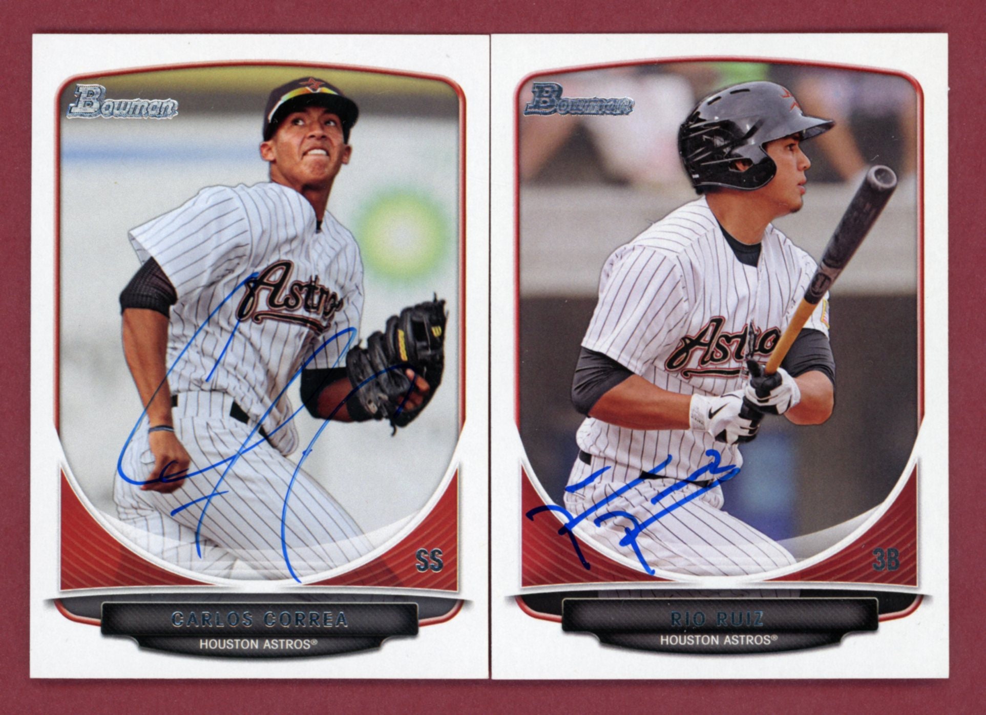 Autographed 2013 Bowman Houston Astros Rookies: Carlos Correa