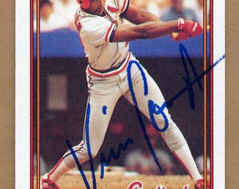 Z autografem, podpisem 1991 Topps St. Louis Cardinals: Vince Coleman i Omar Olivares