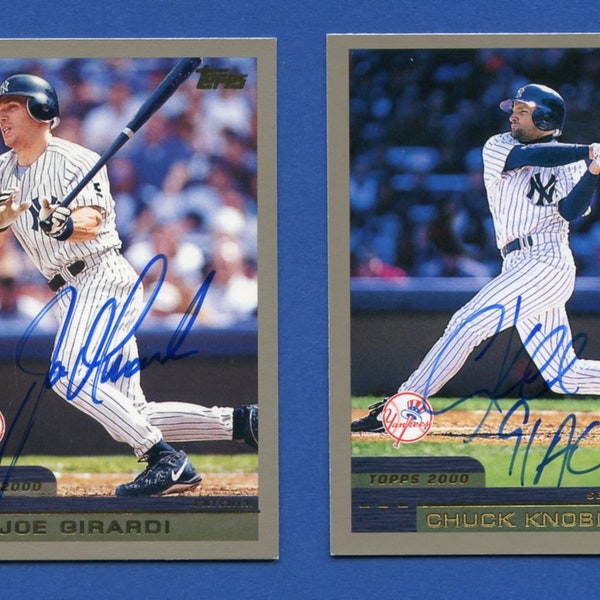 Autographed 2000 Topps New York Yankees: Chuck Knoblauch and Joe Girardi