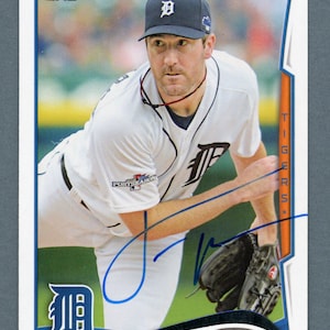 Autographed 2014 Topps Detroit Tigers: Justin Verlander, Ian Kinsler, and a Nick Castellanos rookie
