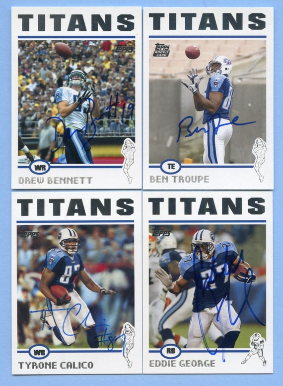 Autographed 2004 Topps Tennessee Titans: Eddie George, Drew