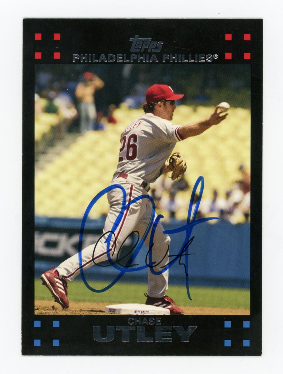 Autographed 2007 Topps Chase Utley / Philadelphia Phillies - Etsy