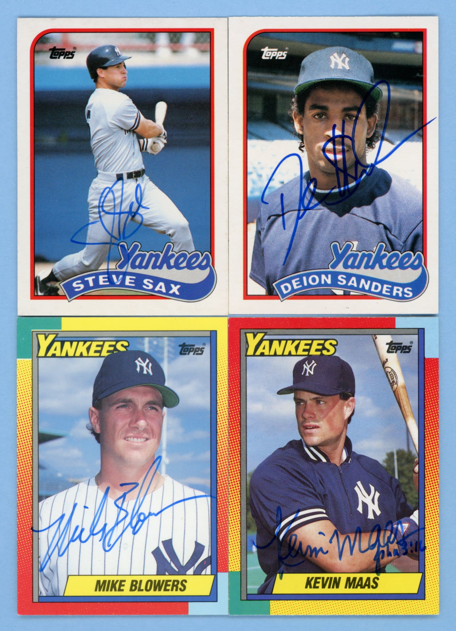 Autographed New York Yankees: Deion Sanders Steve Sax Kevin - Etsy India