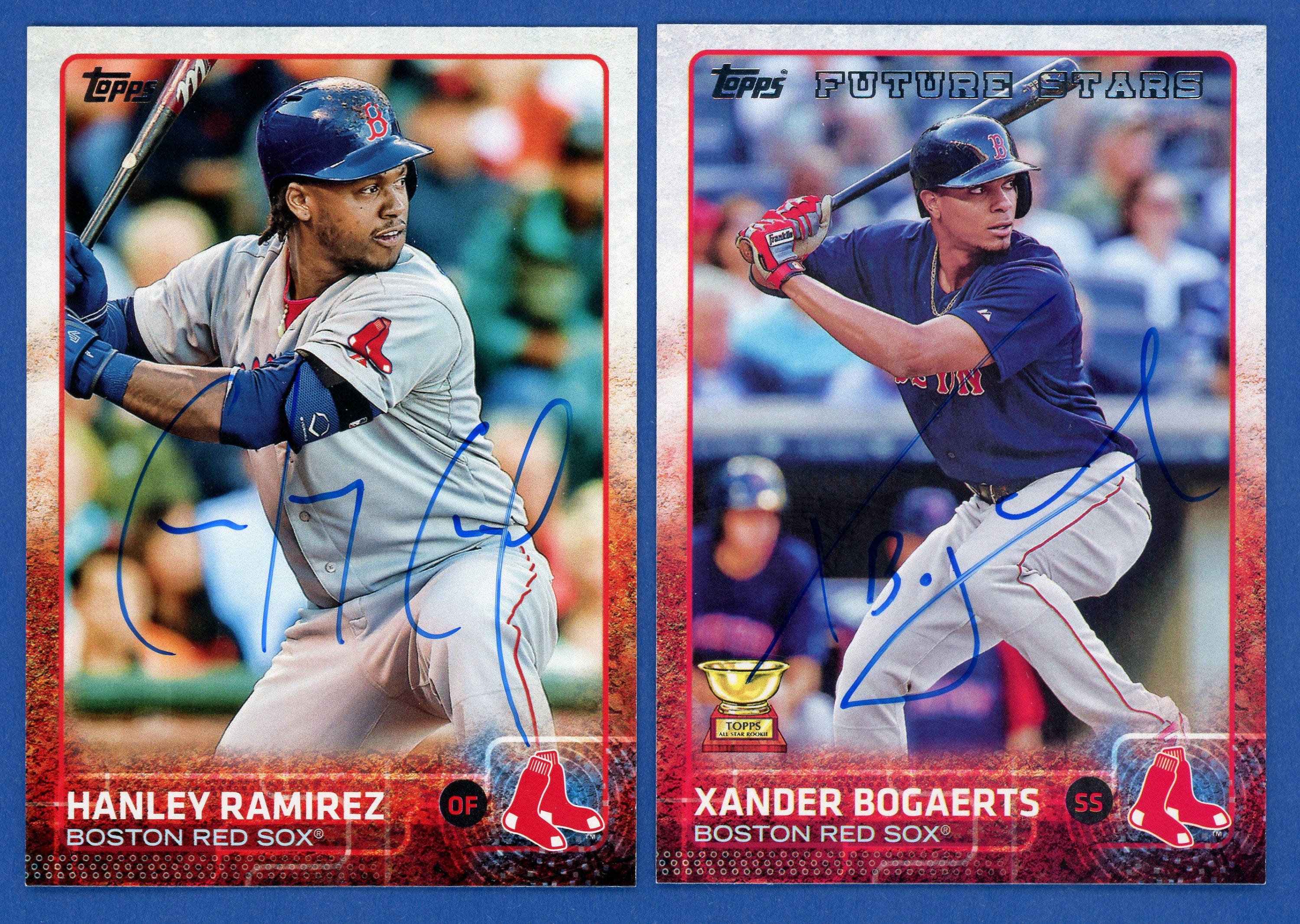 Autographed 2015 Topps Boston Red Sox: Xander Bogaerts and 