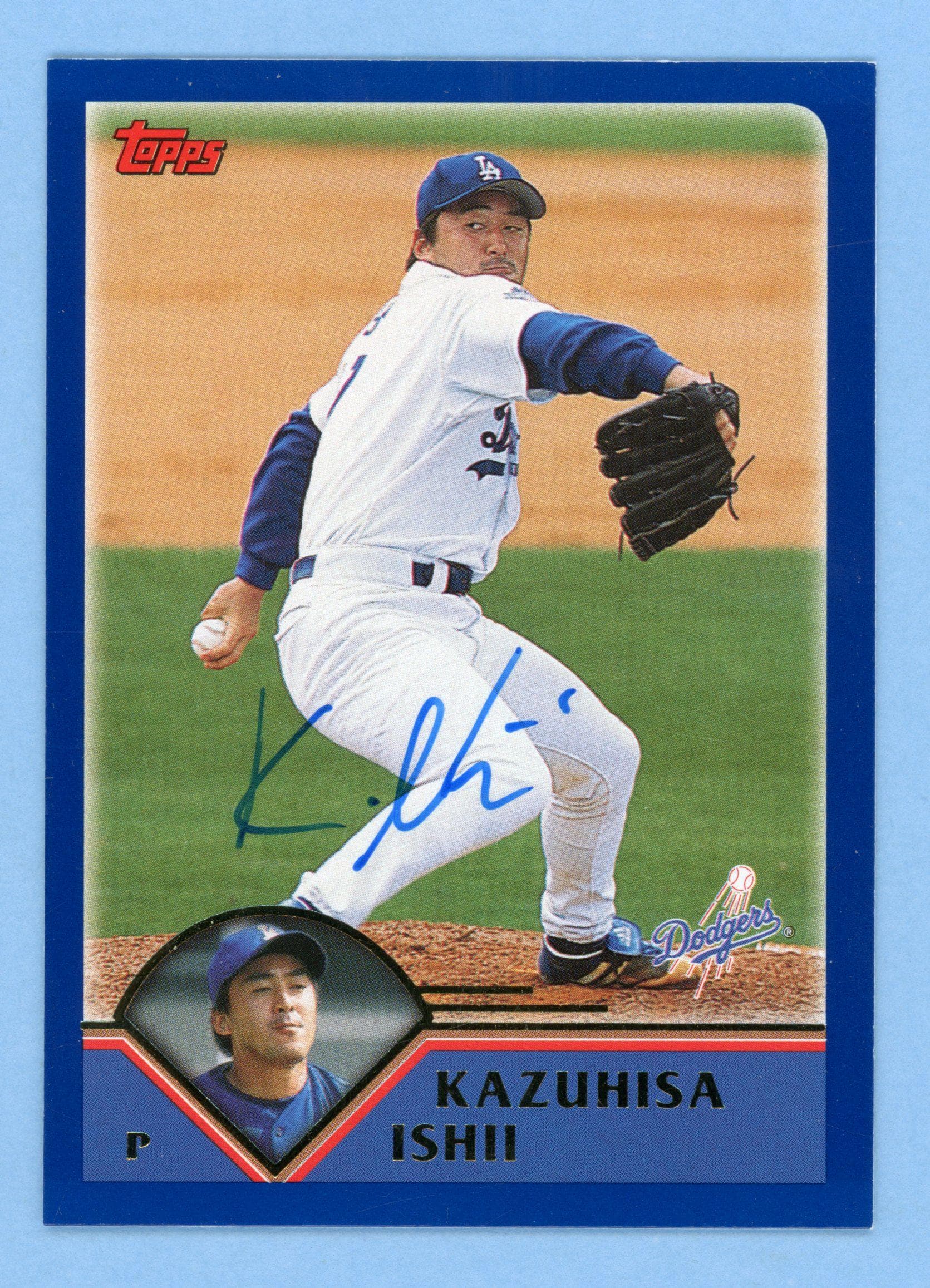 Autographed 2003 Topps Los Angeles Dodgers Pitchers: Hideo