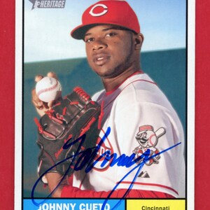 Autographed, Signed 2010 Topps Heritage Johnny Cueto Cincinnati Reds