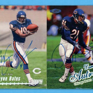 Vintage gesigneerde Chicago Bears-kaarten: Alonzo Mayes, Jim Flanigan en nog 4 andere