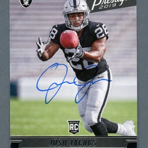 Cartas autografadas de novato dos running backs do Las Vegas Raiders: Josh Jacobs, Darren McFadden e Justin Fargas