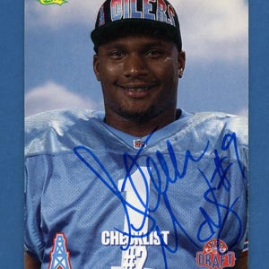 Gesigneerde Tennessee Titans-rookiekaarten: Steve McNair (g. 2009), Chris Johnson, Vince Young, LenDale White