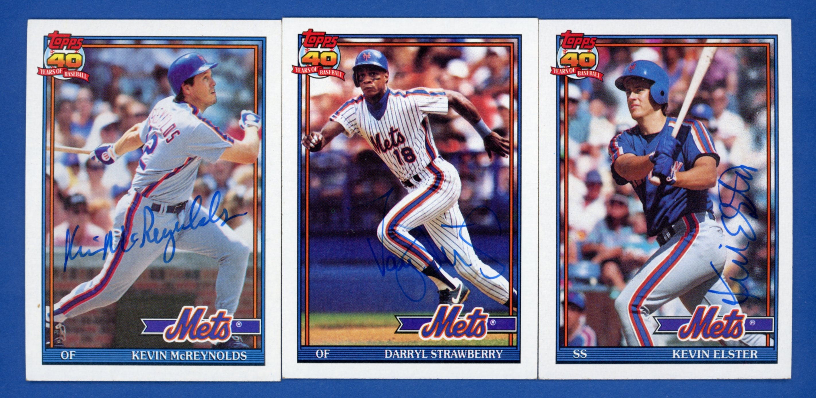 Autographed 1991 Topps New York Mets: Darryl Strawberry Kevin