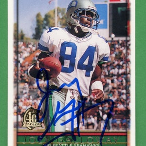 Vintage signierte 1996 Topps Joey Galloway / Settle Seahawks