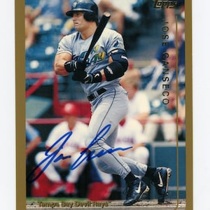 Autographed 1999 Topps Tampa Bay Devil Rays: Jose Canseco, Miguel Cairo, Quinton McCracken
