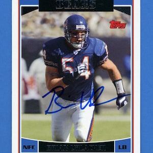 Autographed Chicago Bears defense stars: Brian Urlacher, Michael Haynes, Jim Flanigan, Nemiah Wilson