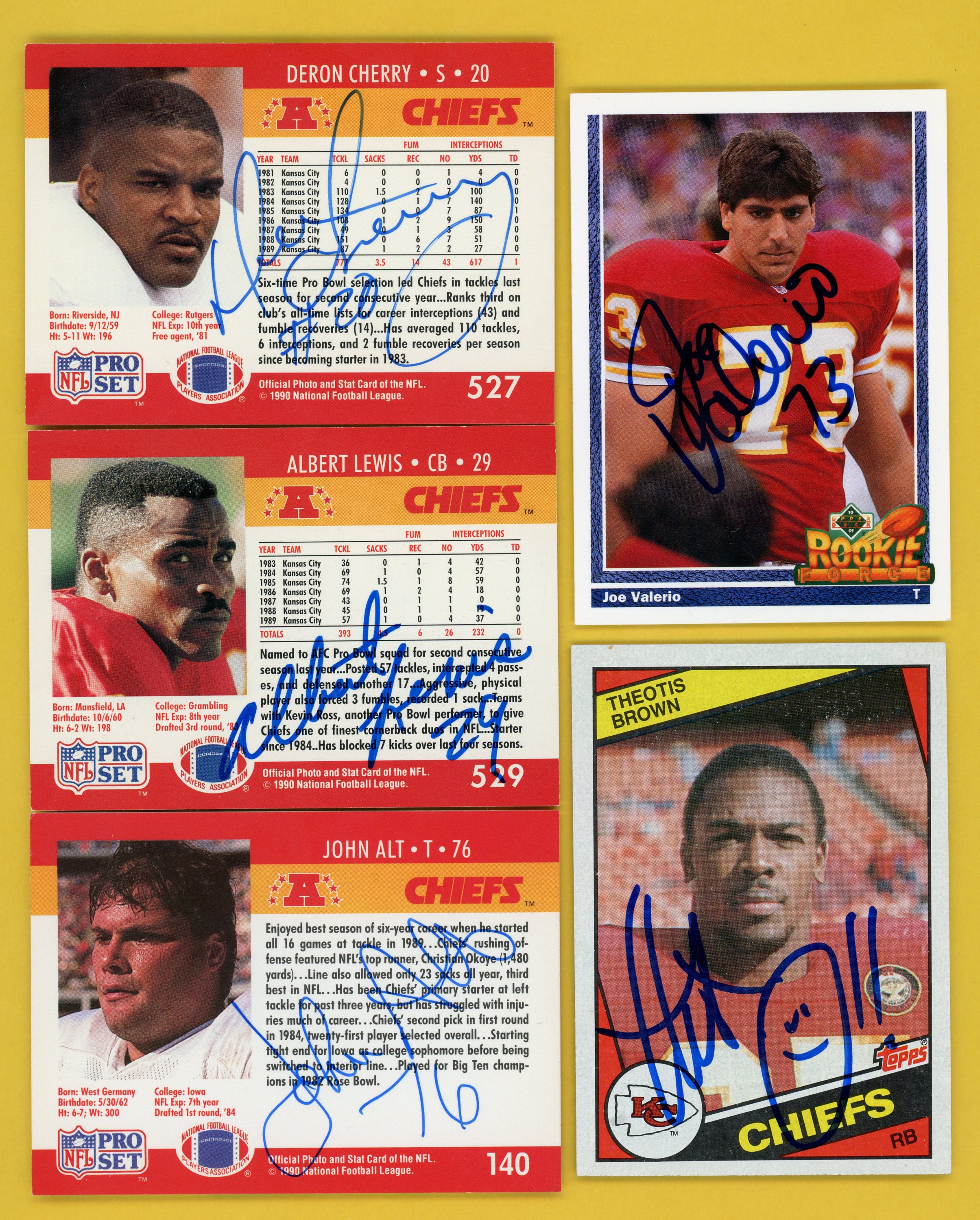 Vintage Autographed Kansas City Chiefs Theotis Brown, Joe Valerio