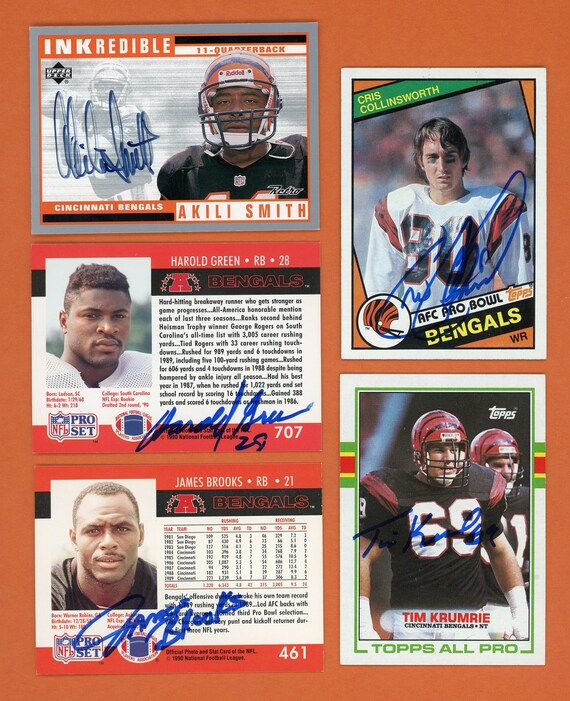 Autographed Cincinnati Bengals Cards: Chris Collingsworth, Tim