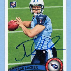 Gesigneerde Topps Tennessee Titans Rookie-kaarten uit 2011: Jake Locker, Akeem Ayers en nog 1