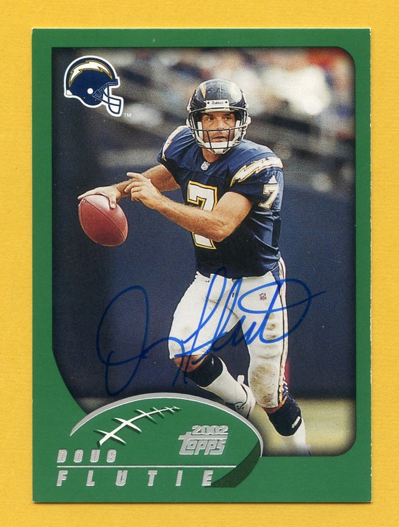 Autographed 2002 Topps Doug Flutie San Diego Chargers Boston Etsy