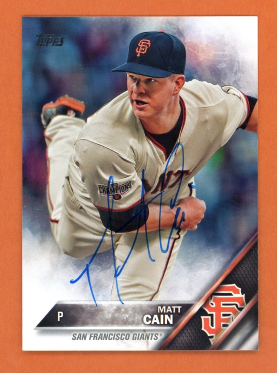 Autographed Matt Cain 2016 Topps / San Francisco Giants 