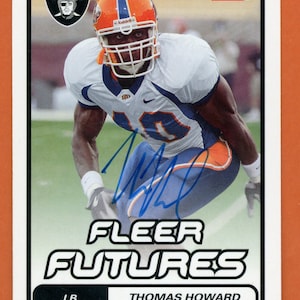 Handsignierte Las Vegas Raiders Topps Rookie Karten: Thomas Howard (gest. 2013), Ken-Yon Rambo, Teyo Johnson, Doug Gabriel