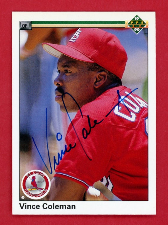 Autographed 1990 Upper Deck St. Louis Cardinals: Vince Coleman 