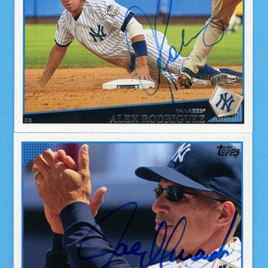 Handsigniert 2009 Topps Yankees: Alex Rodriguez, Joe Girardi
