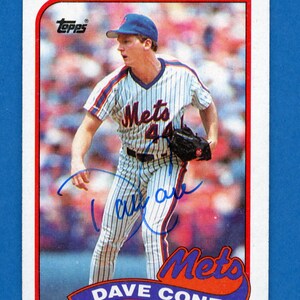 Autographed 1989 Topps New York Mets: David Cone and Dave West (d. 2022)