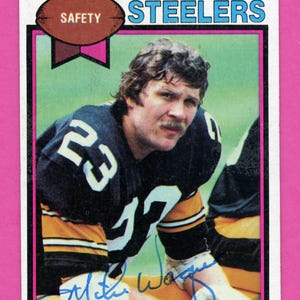 Vintage signierte Pittsburgh Steelers: Bennie Cunningham (gest. 2018), Earnest Jackson, Gary Anderson und Walter Abercrombie