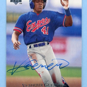 Carte de recrue des Expos de Montréal 1995 autographiée par Vladimir Guerrero à Upper Deck (Temple de la renommée de la MLB)