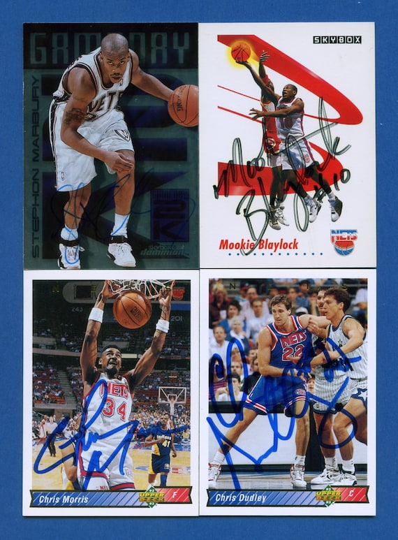 Vintage Autographed New Jersey Nets: Stephon Marbury Mookie 