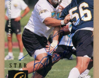 Autographed Tony Boselli (NFL Hall of Fame) rookie card / Jacksonville Jaguars (inaugural year)