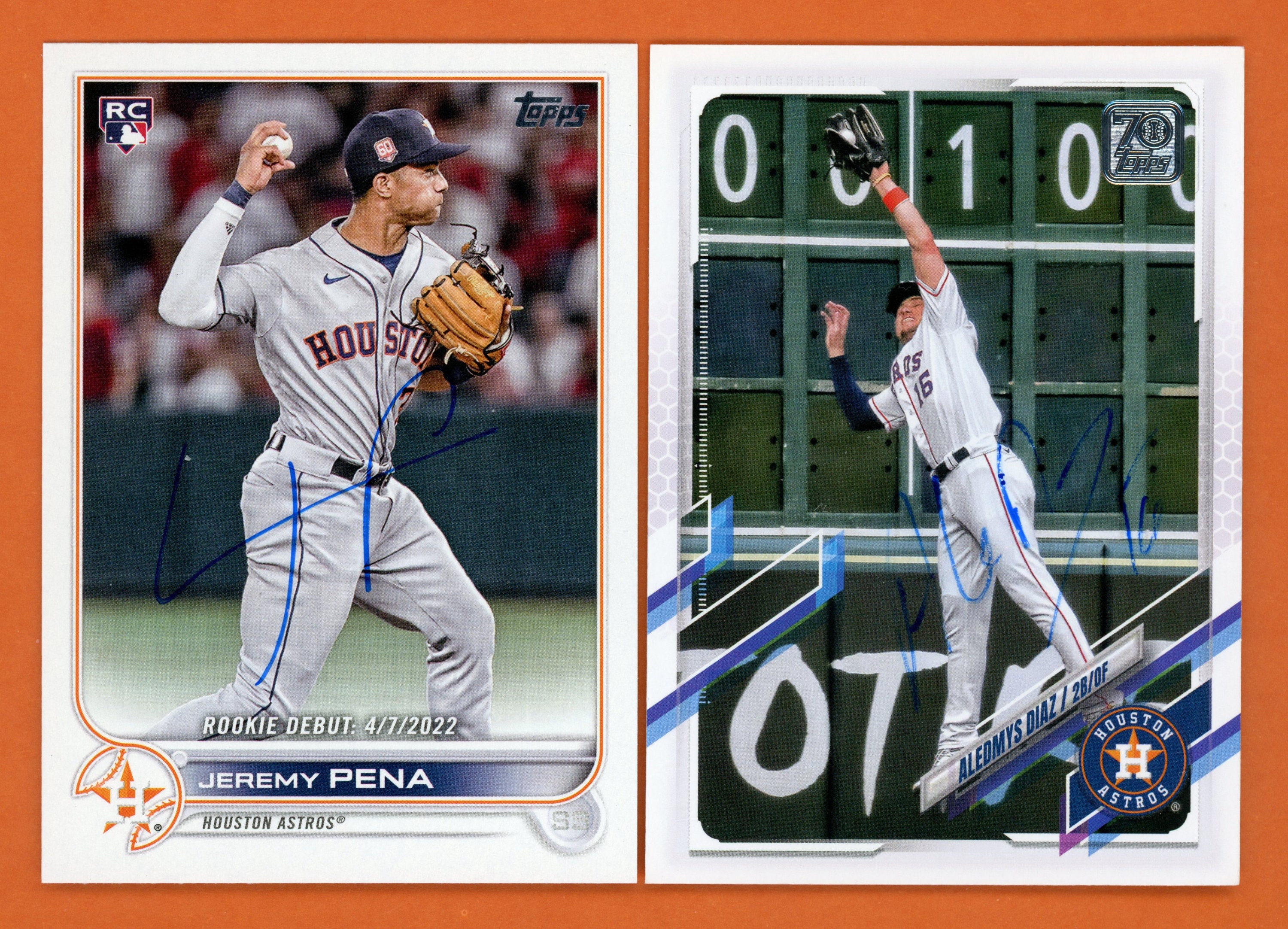 Autographed Houston Astros: Jeremy Pena Rookie, Aledmys Diaz