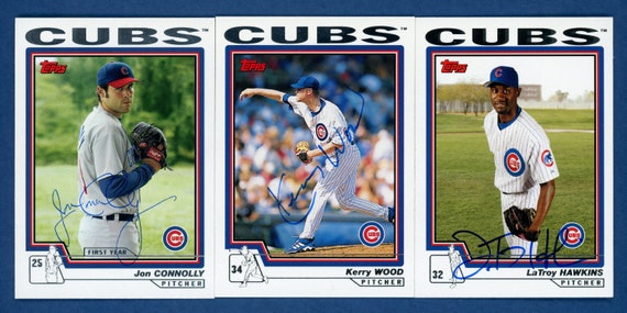 Autographed 2004 Topps Chicago Cubs Pitchers: Kerry Wood Jon 