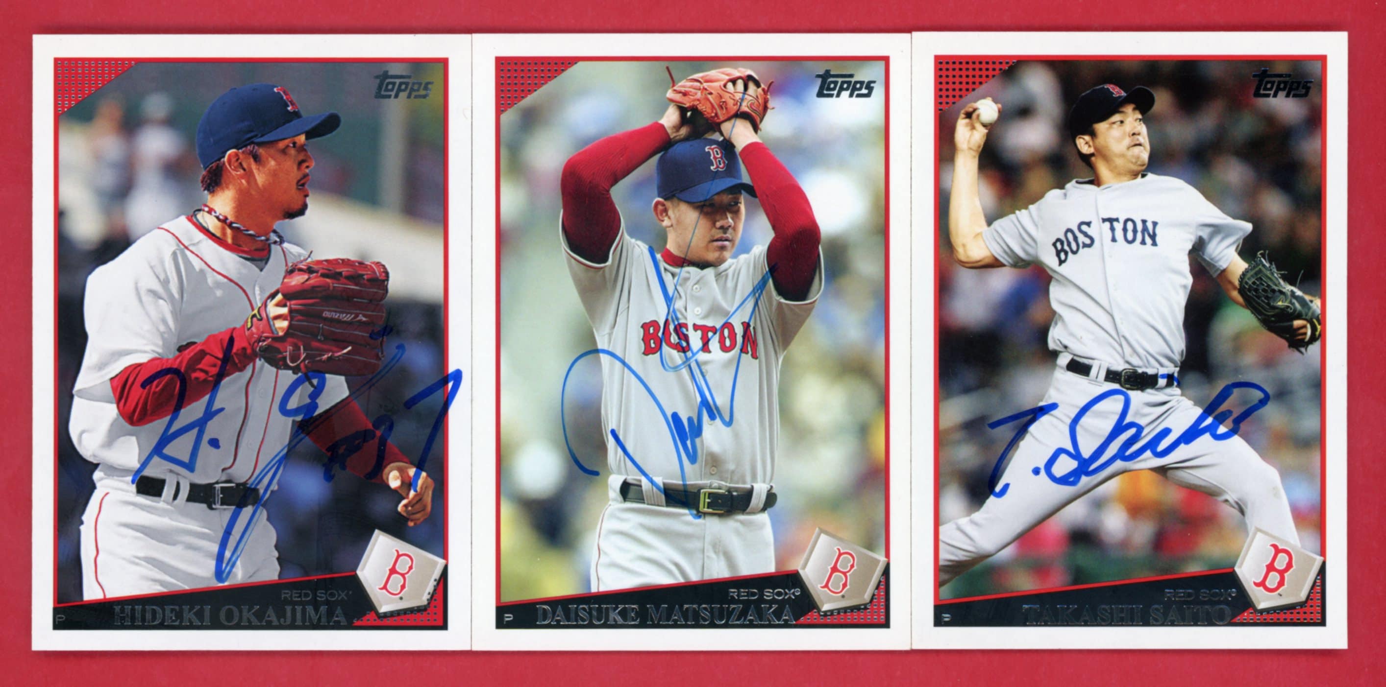 サイン入り2009年トップス・ボストン・レッドソックス投手: 松坂大輔