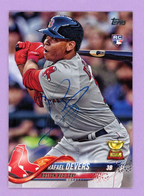 Autographed Boston Red Sox Topps Rookie Cards: Rafael Devers