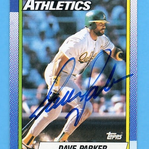 Topps Oakland A&#39;s 1990 dédicacés : Dave Parker (Hall of Fame) (d. 2025), Walt Weiss, Rick Honeycutt