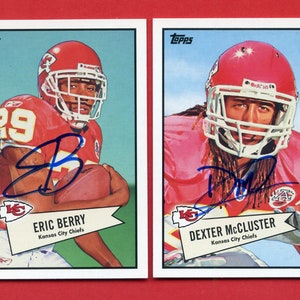 Gesigneerde Bowman 52 Eric Berry en Dexter McCluster Kansas City Chiefs Rookie-kaarten uit 2010