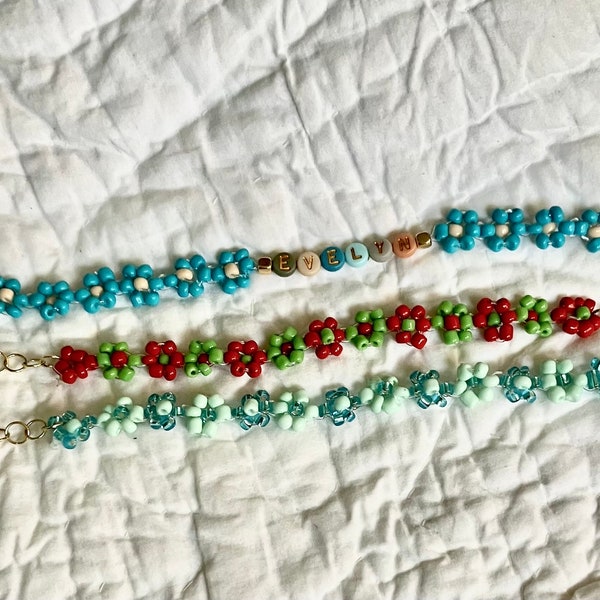 Beaded Daisy Chain Bracelets