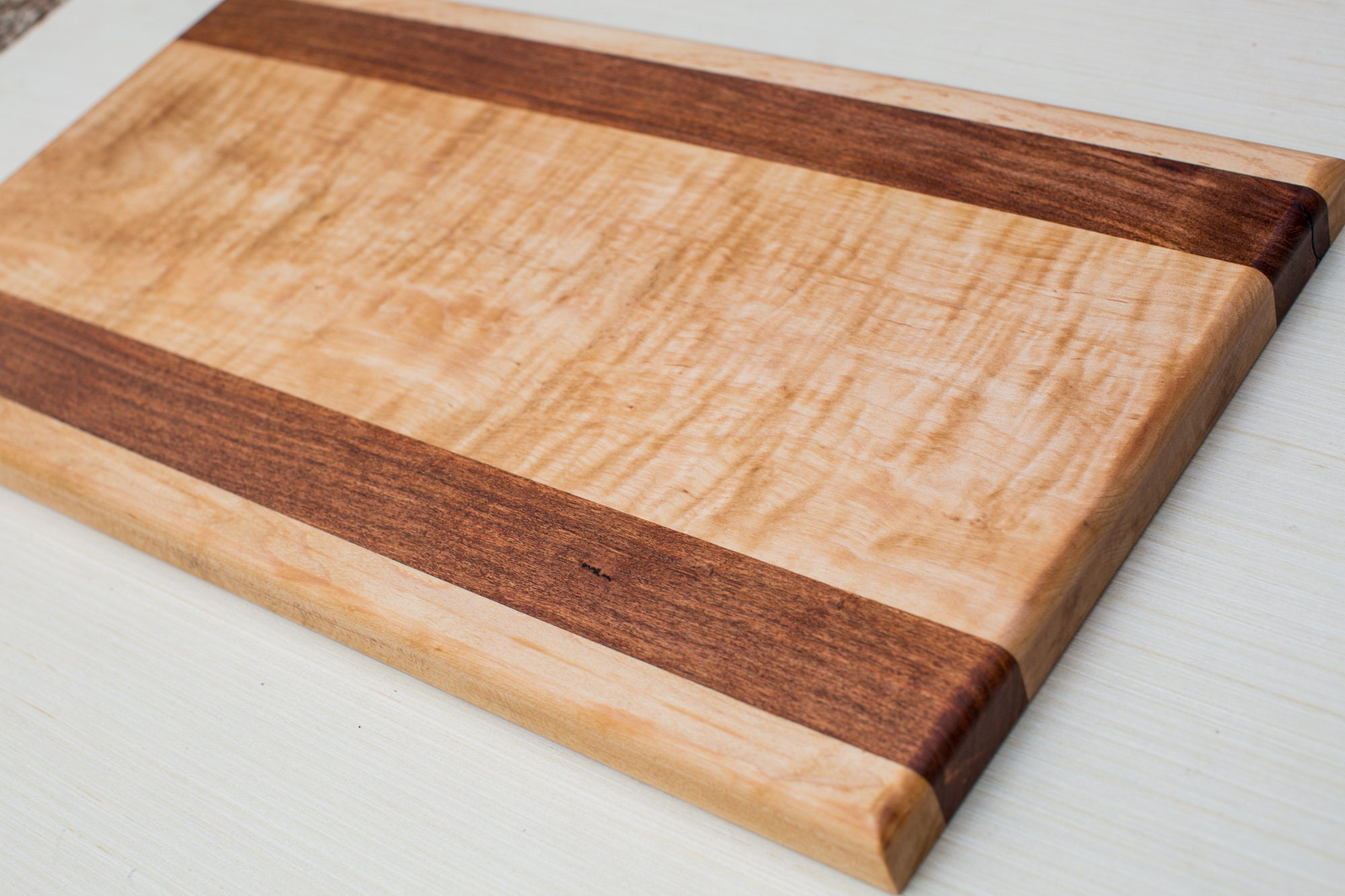 Extra Large Hardwood Cutting Board / Curly Maple and Teak Wood Etsy