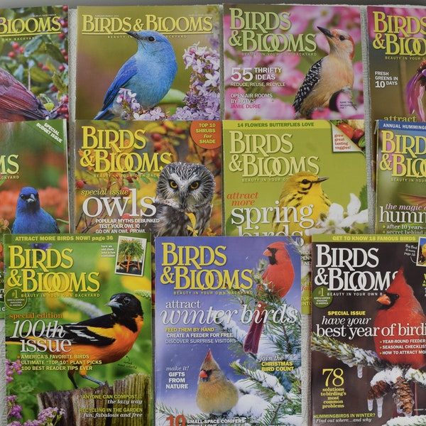 Birds & Blooms lot of 11 magazines 2010 2011 2012 (B)