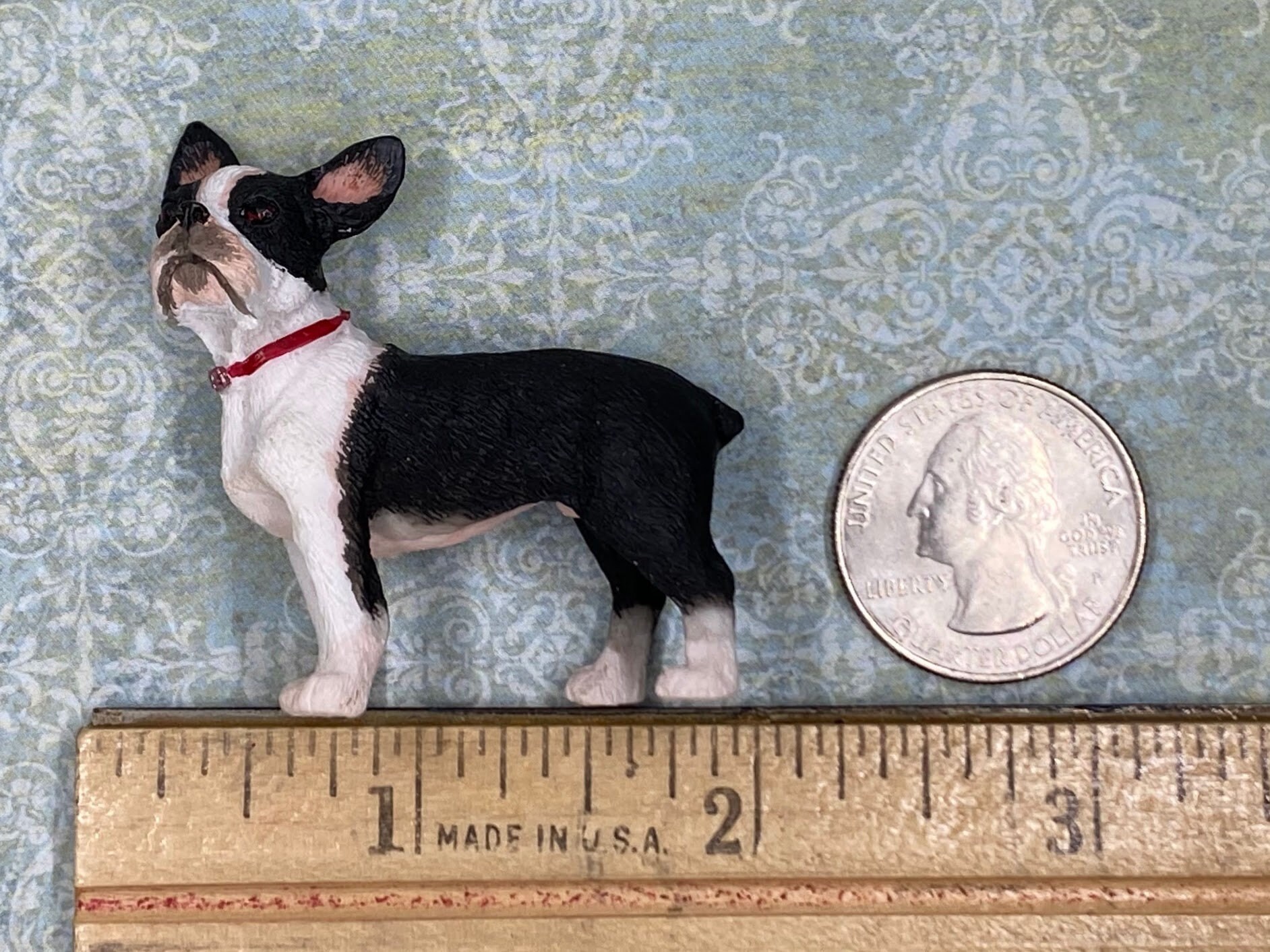 Dollhouse miniature Boston Terrier Dog 112 scale puppy dog Etsy