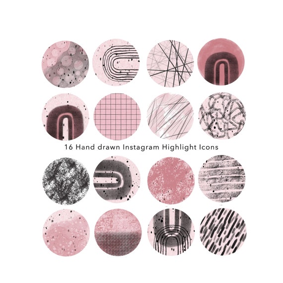 Instagram Story Highlight Icons Dusty Pink and Black Hand - Etsy UK