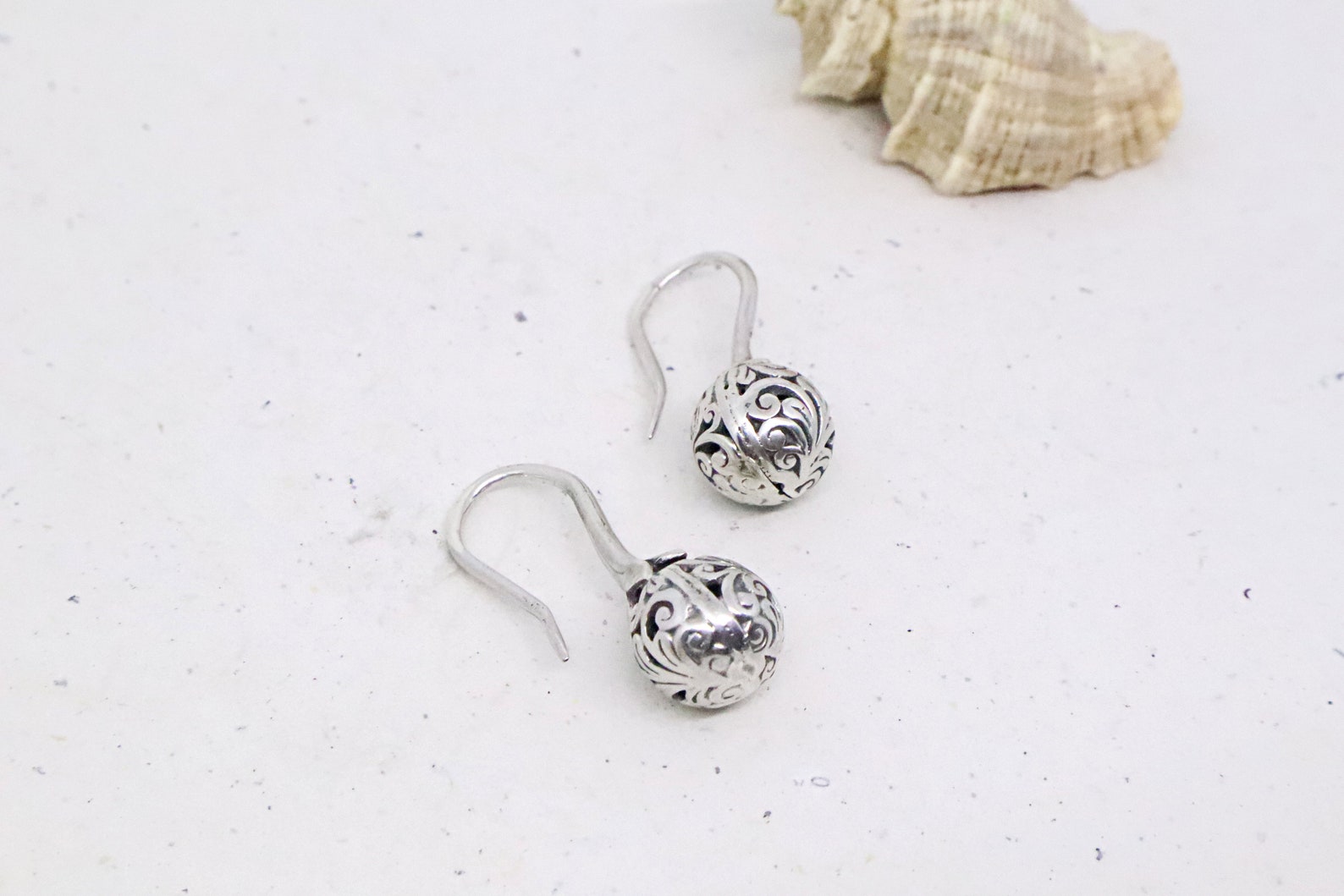 Sterling Silver Ball Drop Earrings Etsy