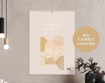 Calendar 2024 "Design Lover" • Family calendar 2024 with 5 columns Modern Art family planner WG calendar // HEJ.CREATION