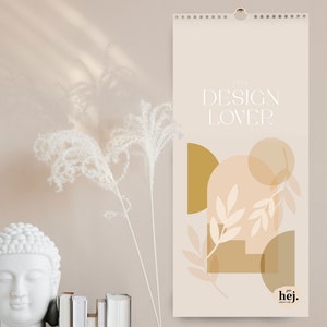 Couples calendar 2024 Design Lover Family calendar 2024 with 3 columns Modern Art family planner // HEJ.CREATION image 1