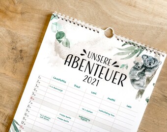 Kalender Familie Etsy