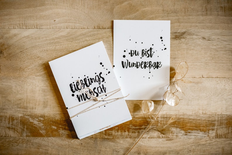 Set of 20 postcards Friendship collection cards with sayings on the subject of friends, love, missing, Corona // HEJ.CREATION image 4