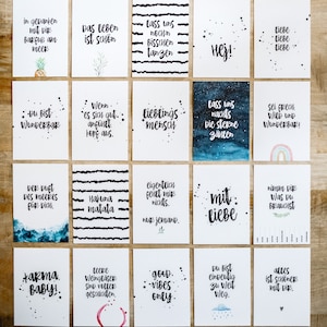 Set mit 20 Postkarten FreundschaftKollektion Karten mit Sprüchen zum Thema Freunde, Liebe, Vermissen, Corona // HEJ.CREATION Bild 3
