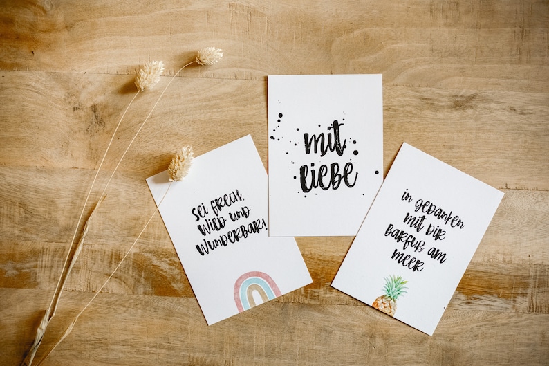 Juego de 20 postales de la colección Amistad: tarjetas con frases sobre amigos, amor, desaparecidos, Corona // HEJ.CREATION imagen 6