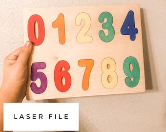 Number Puzzle Laser cut svg digital file
